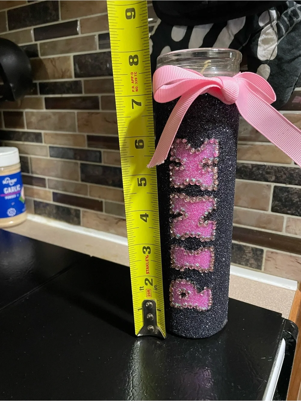 Handmade PINK-Inspired Glitter Candle – Never Used